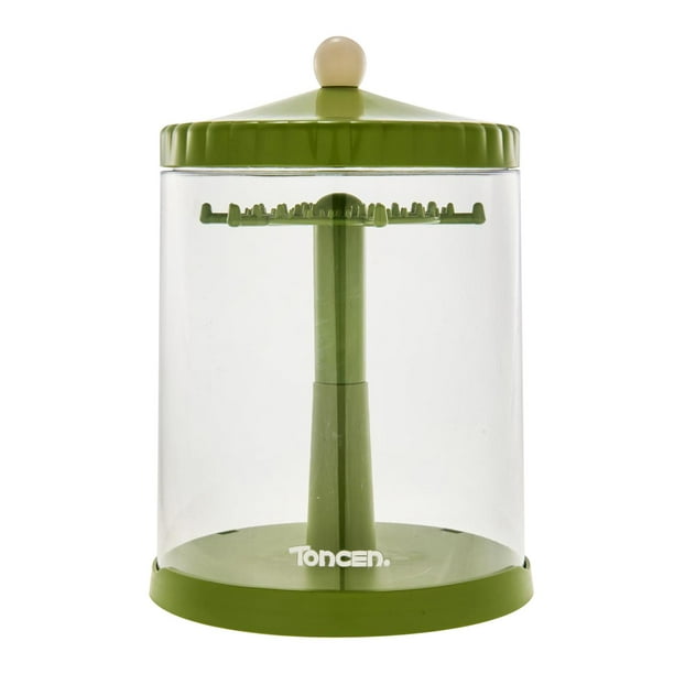 Vitrina transparente para muñecas, organizador a prueba de polvo, soporte portátil giratorio de 360 grados para figuras de peluche y miniaturas. verde