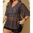 thumbnail image 6 of Swim Suits for Women Short Sleeve Flowy Tank Top with High Waisted Boyshort Modest Swimwear Plus Size Bathing Suit Fashion, 6 of 6