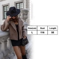 thumbnail image 2 of Manteau Court en Laine Mélangée pour Femmes, Col à Revers, Veste d'Hiver Courte, 2 of 5