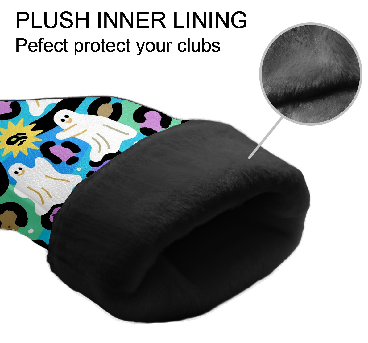 Golf Club Head Covers - Beige Butterfly Design, Waterproof, Velvet Lining, Fits Driver/Hybrid/Putter, Gift for Men & Women