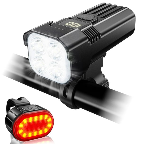 Bike Light Set, Super Bright 2000 Lumen Bike Light Upgrade, 4 LED Front