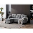 thumbnail image 2 of Pemberly Row Contemporary Polyester Fabric Sectional Sofa in Gray, 2 of 10