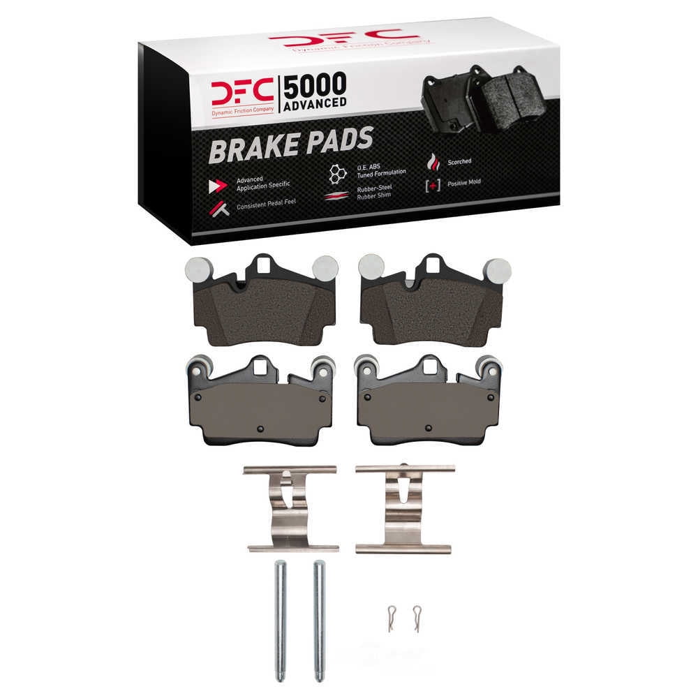 Dynamic Friction Company 1551-0978-01 DFC 5000 Advanced Brake Pads - Low Metallic and Hardware Kit