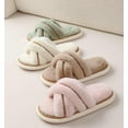 thumbnail image 4 of MAOYA Women's Cross Band Slippers with Memory Foam Insole Fuzzy Soft Fluffy Open Toe House Shoes Comfy Indoor Outdoor Slip On Breathable, 4 of 5