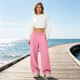 thumbnail image 2 of Evdexr Wide Leg Sweatpants Womens with Pockets Elastic Waist Baggy Trousers Fall Winter Palazzo Casual Pants Lightweight High Waisted Solid Color Joggers 2XL, 2 of 6