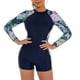 thumbnail image 2 of Augper Women's Oversize Zipper Sports Swimwear Conservative Panel Color Sunscreen Swimwear Diving Suit Surfing Suit, 2 of 5