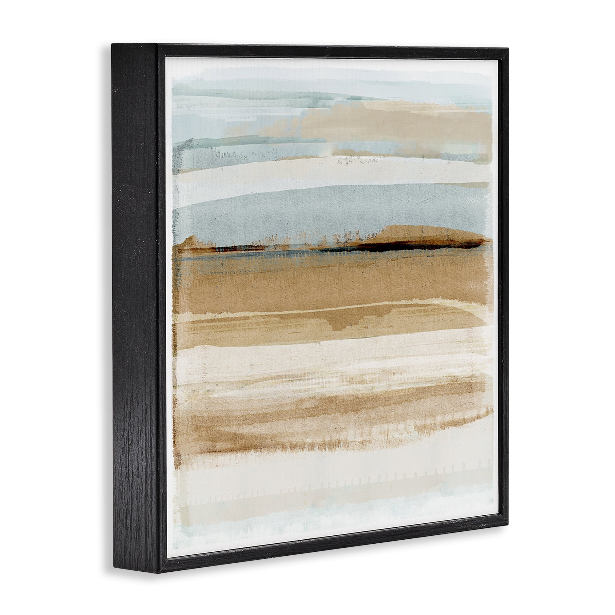 Stupell Industries Winter Sands Abstraction Abstract Painting Black Framed Art Print Wall Art, 17 x 17