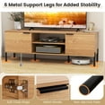 thumbnail image 3 of Yardi Yarda 2-Door TV Stand with Charging Station and Open Shelves for TVs up to 65 Inches, Natural, 3 of 10