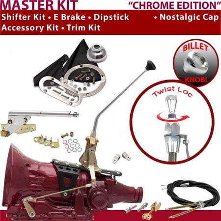 American Shifter PG Shifter Kit Chrome 12 in. E Brake Cable Clevis Trim Kit Dipstick for F1ABC
