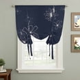 thumbnail image 2 of Navy Blue Tie Up Curtains 45 Inches Long, Kitchen Window Curtains Over Sink, Spring Flora Small Window Curtains Shade Balloon Curtains Valances for Bedroom/Cafe 34"x45", 2 of 8