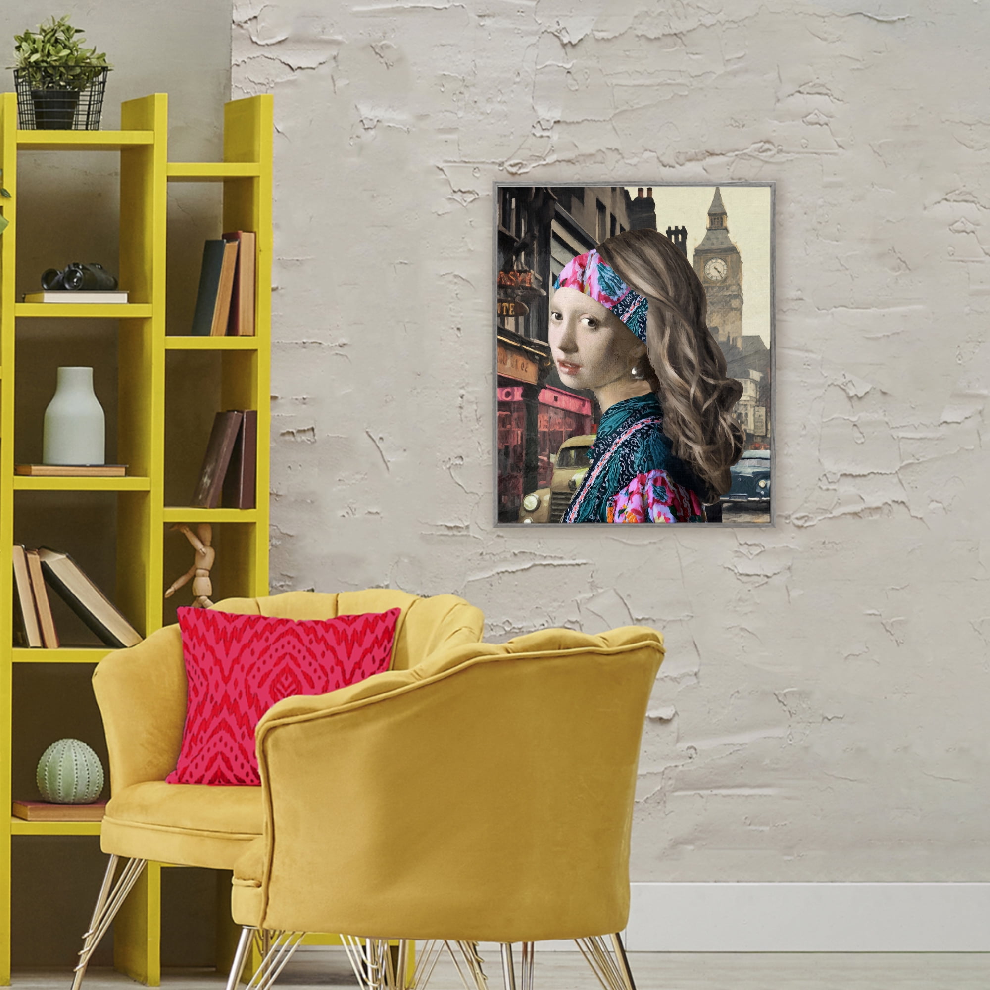 Carnaby Street Remix Painting Gray Framed Giclee Art, design by Sasha