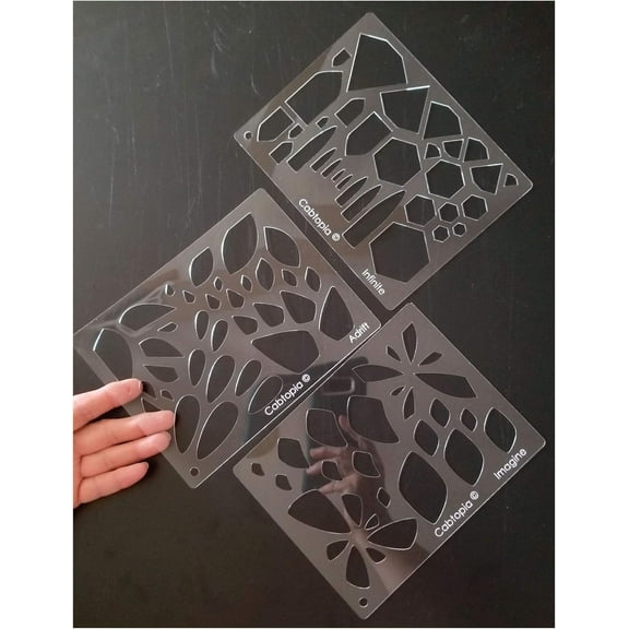 Cabtopia - 3 Lapidary Jewelry Design Templates"Adrift","Imagine","Infinite"