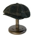 thumbnail image 4 of XIAOCHA Mens Plaid‑Woven Newsboy Cap Solid Structured Crown Newsboy Caps Urban Walk Newsboy Hat,Brown, 4 of 8
