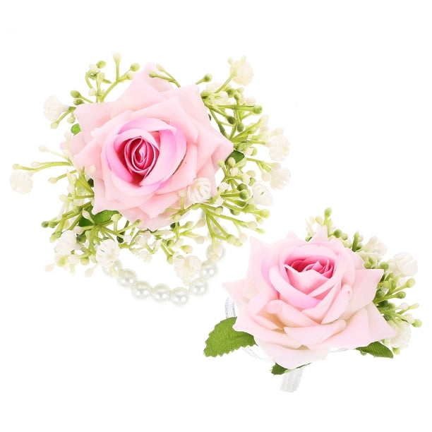 1 juego de ramillete de flores artificiales para muñeca, kit de ramillete romántico para boda, pulsera de ramillete