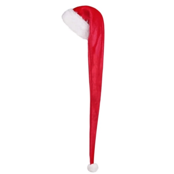 Super Long 150cm Santa Hat for Adult, Kids Red Christmas Hats Unisex Supplies Fluffy Plush Velvet Long Xmas Holiday Party Hats