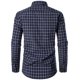 thumbnail image 3 of Camisa JEMITOP para hombre, manga larga, corte ajustado, a cuadros, azul marino, a cuadros, color azul, 3 of 6