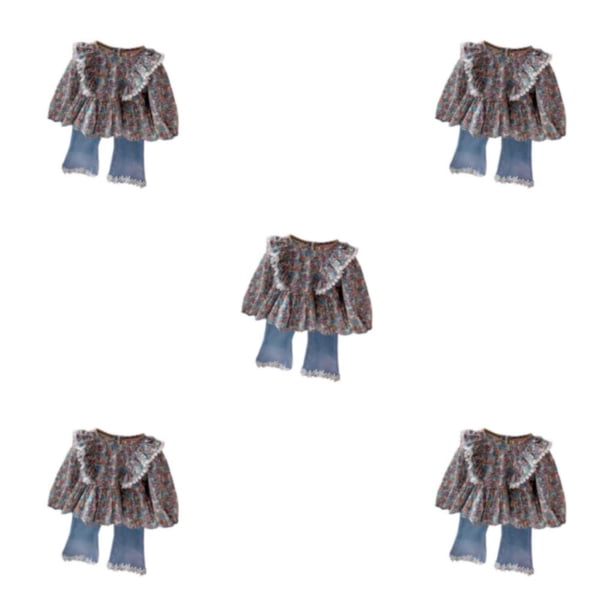 Jumpingount Conjunto de abrigo para niña, traje para niño, ropa para niños, ropa exquisita para diario al aire libre, Top de costura de Type2 NO2