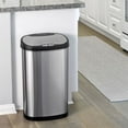 thumbnail image 5 of Nine Stars Automatic Kitchen Trash Can Combo, 13 Gallon + 3 Gallon Stainless Steel, Motion Sensor Hands-Free Soft-Close Lid Garbage Bin, Silver, 5 of 5