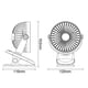 thumbnail image 4 of Mini Ventilador Escritorio Con Clip Carga USB Eléctrico 3 Velocidades para El () Blanco, 4 of 4