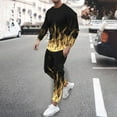 thumbnail image 2 of Honeeladyy Men's Tracksuit 2 Piece Long Sleeve Print Pullover Jogging Track Suit Athletic Casual Sweatsuit #Ae-Yellow-XL, 2 of 5