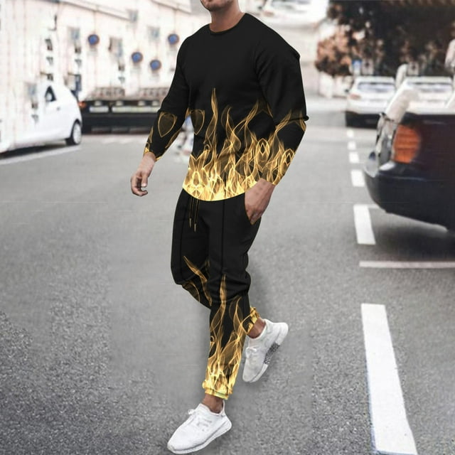 TIMIFIS Men’s Sweatsuits Set 2 Piece Outfit Jogging Tracksuits for Men Casual Athletic Long Sleeve Pullover Suit SetFall