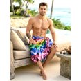 thumbnail image 5 of LA LEELA Men's Pareo Swim Trunk Swimwear Sarong Beach Wrap One Size Multi, Chevron Summer Vacation Aloha, 5 of 6