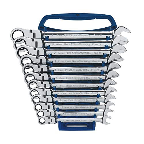 GearWrench 9901D Ensemble Combiné de 12 Pcs de Clés à Cliquet Flex Métriques à 12 Points