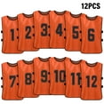 thumbnail image 1 of Tignapoo 12-Pack Adult Reversible Team Vests with Numbers 1-12 - Breathable Sports Jerseys in Orange, Perfect for Football and Basketball Practice, 1 of 7