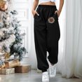 thumbnail image 2 of Pantalones de cintura elástica para mujer, pantalones de chándal estampados a la moda de invierno, pantalones de chándal cálidos para el hogar con bolsillos Fridja hfkajh100730, 2 of 6