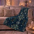 thumbnail image 6 of Ornate Winter Medallions in Victorian Holiday Style for Holiday Lovers, Pine Moon Snowflake Scene, Warm Flannel Blanket for Bedroom and Prayer Room, Christmas Gift, Winter Home Decor, 6 of 9