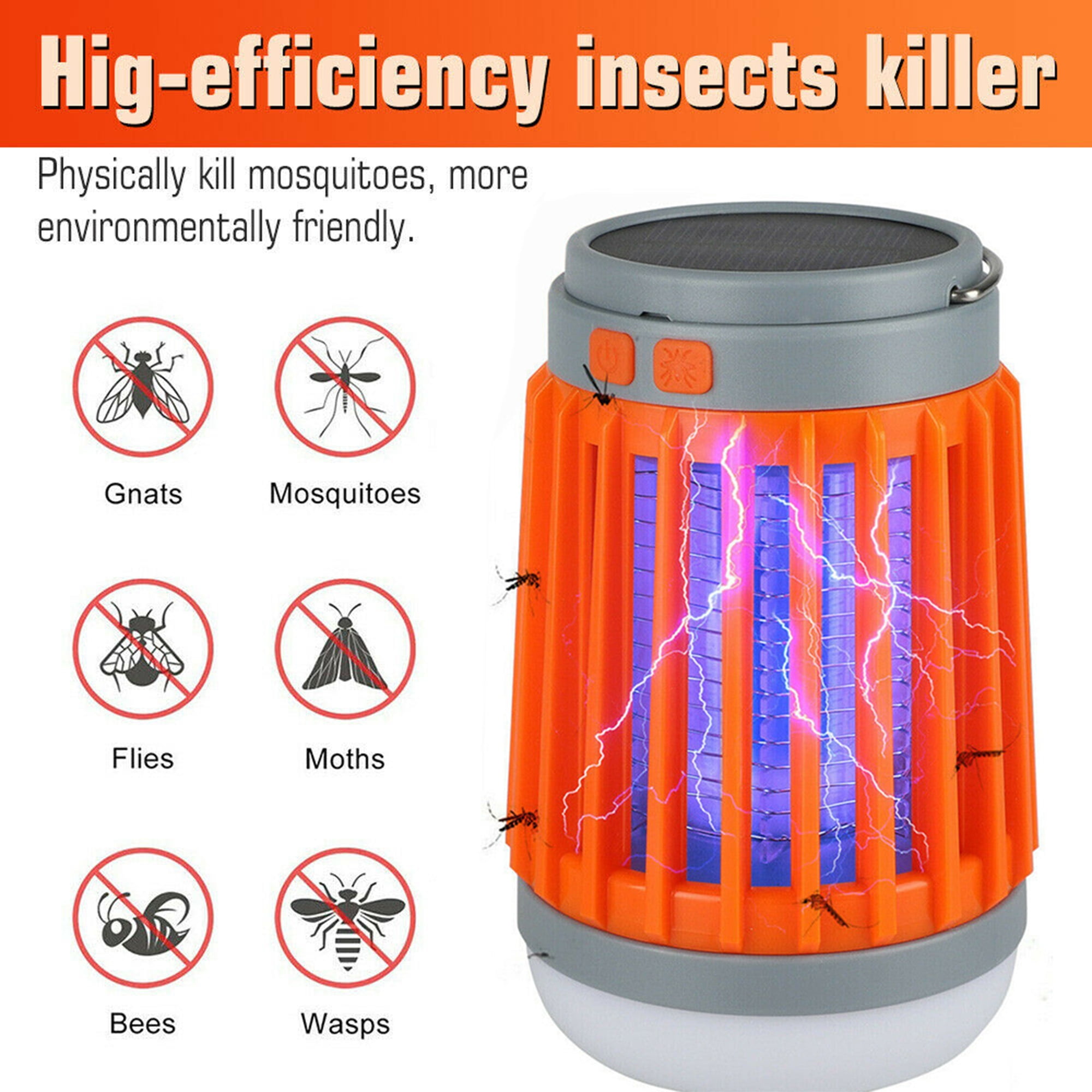 FUTATA Electric Mosquito Zappers Killer Lamp Solar Bug Zapper Light