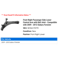 thumbnail image 2 of Front Right Passenger Side Lower Control Arm with Ball Joint - Compatible with 2009 - 2013 Subaru Forester 2010 2011 2012, 2 of 2