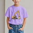 thumbnail image 2 of Grrvtrz Hauts d'Été Garçon Col Rond Imprimé T-shirt Manches Courtes Enfants Doux Confortable T-Shirts Basiques, Coupe Régulière, pour 3-14 Ans, 2 of 6