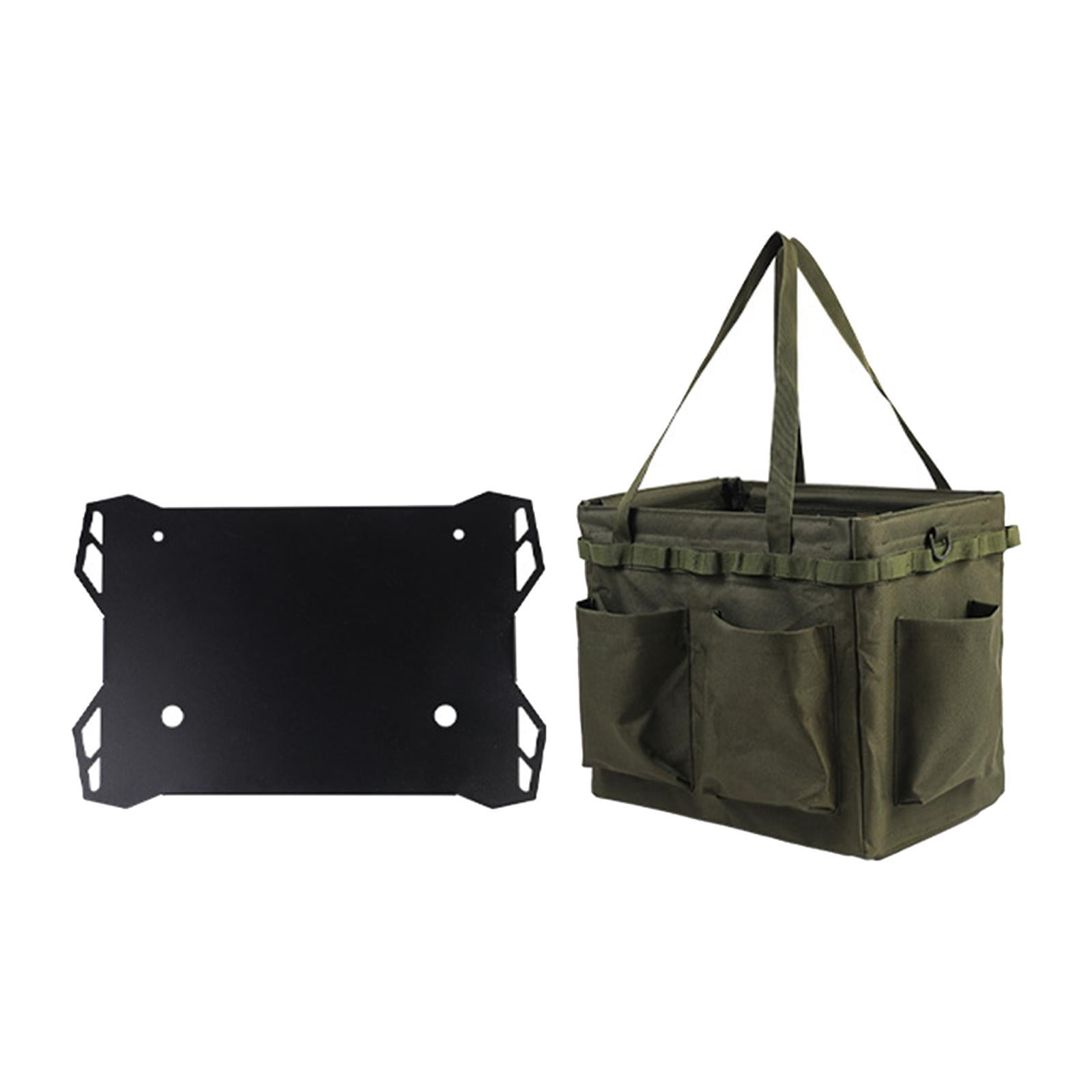 Colaxi Multifunctional Tool Bag Protector Case Waterproof Large Space Multi Partition Pockets Hardware Tool Bag Wide Mouth Tool Tote Green