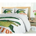 thumbnail image 5 of Ambesonne Savannah Duvet Cover Set, Wild Alligator Crocodile, 2-Calking, Orange White Green, 5 of 7