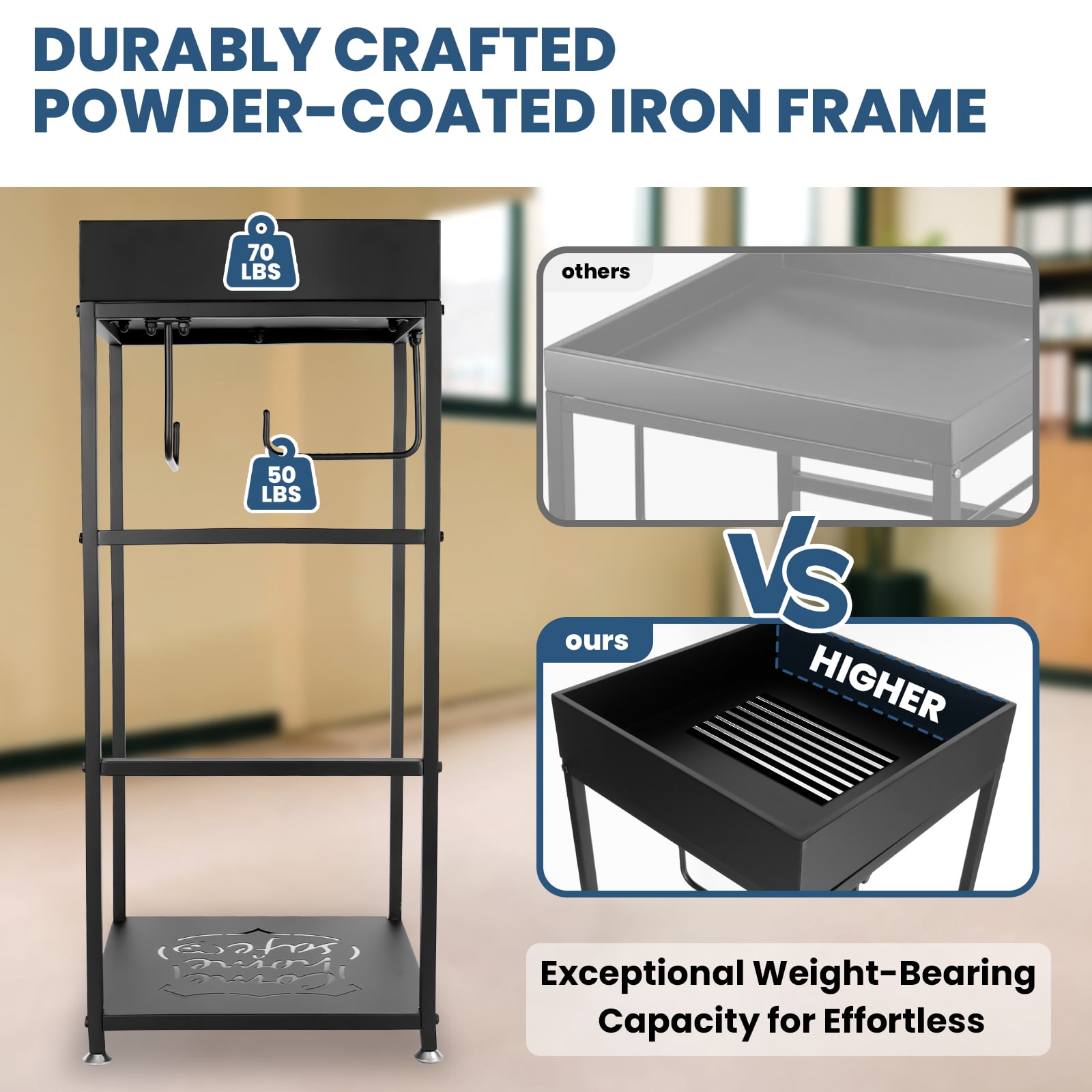 Police Gear Rack Wall Mounted, Tactical Gear Stand for Law Enforcement, Police Vest & Plate Carrier Organizer, Ideal for Police Offices