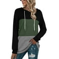 thumbnail image 5 of Xcmzpl Hoodies for Women Basic Solid Color Hooded Sweatshirt Lightweight Pullover Tops Cotton Long Sleeve T-shirts Winter Fashion, 5 of 8