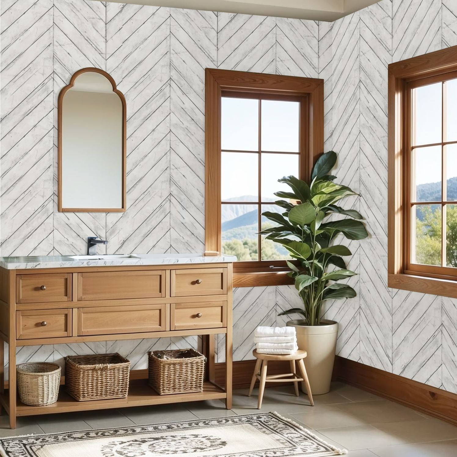 Vintage Peel and Stick Wallpaper White Wood Rustic Texture Wall Mural 23.6in x 9.8ft Self Adhesive Removable Wall Paper Renter Friendly Wallpaper for Nursery Bedroom Cabinets