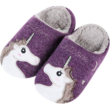 

Cute Unicorn House Slippers for Kids Animal Indoor Slippers Waterproof Sole Fuzzy Home Slippers