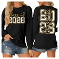 thumbnail image 1 of Chandails pour Femmes Basiques Chandail d'Automne avec Imprimé Lettre Col Rond Superposition Confort Noir TG, 1 of 5