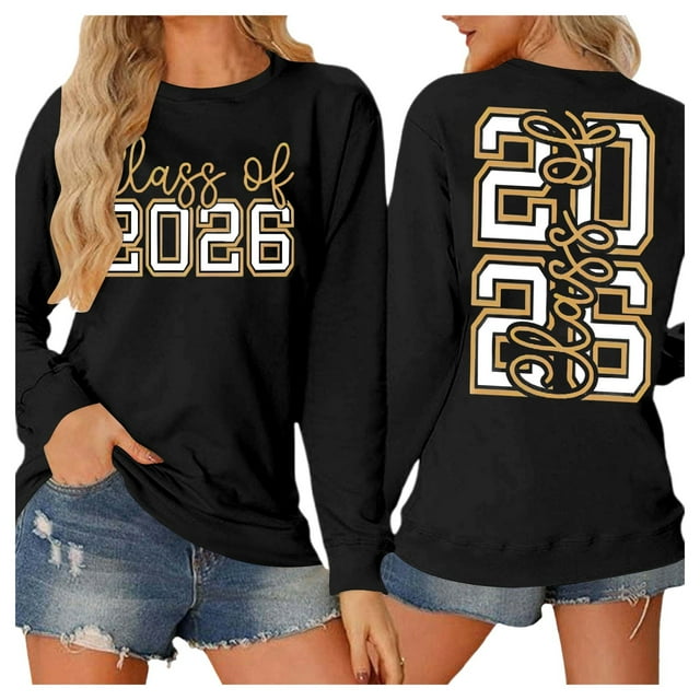 Chandail pour Femmes Basique Automne avec Imprimé Lettre Col Rond Superposition Confort Sport Noir m