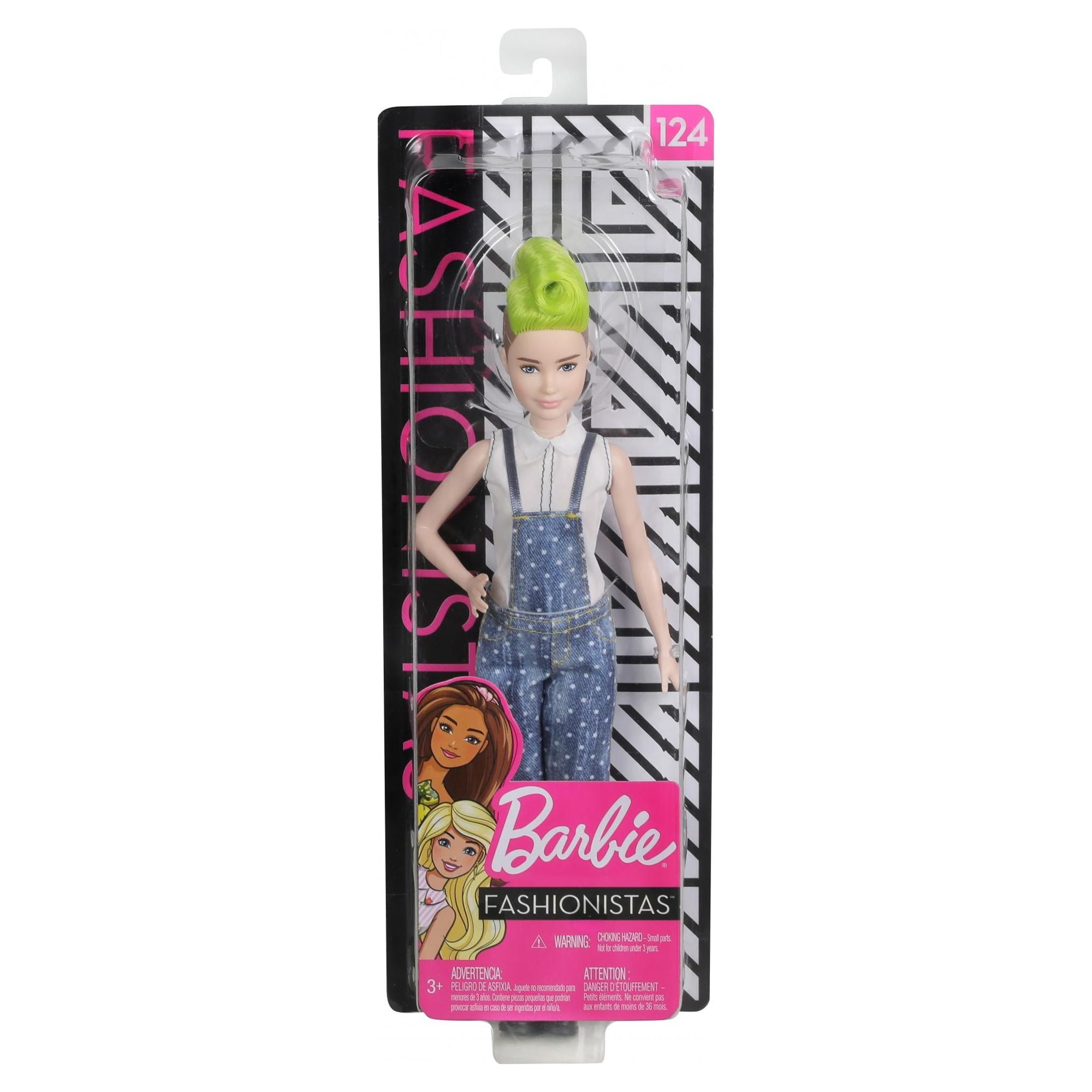 Barbie Fashionistas Doll, Petite Body Type with Denim Overalls