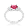 thumbnail image 1 of Precious Stars R07597R-C17-07 Anneau Triplet Zircone Cubique Fuchsia Ovale, 1 of 5