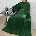 thumbnail image 6 of PAVILIA Wearable Blanket with Sleeves for Adult Women Men, Cozy Fleece Warm Wrap Throw Blanket with Arms, Pocket, Gifts for Christmas, Wife, Emerald Green, 6 of 8