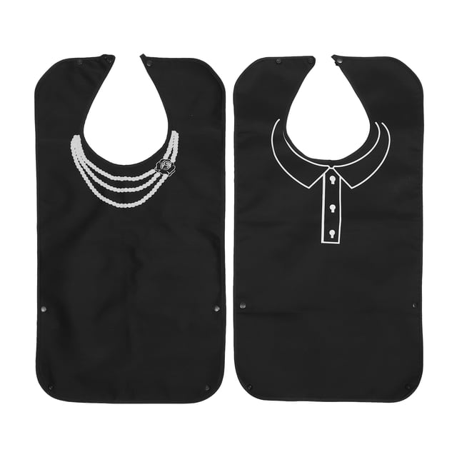 2 piezas Practicantes Ancianos para adultos Toallas portátiles de alimentación impermeable (negro)