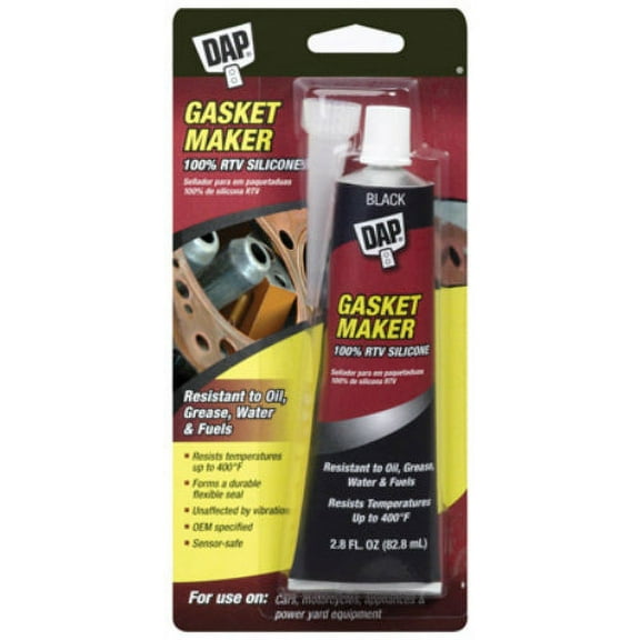 DAP Gasket 100% RTV Silicone Sealant - Durable, Black - 2.8 oz