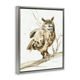thumbnail image 3 of Stupell Industries Owl Perched in Tree Animals & Insects Painting Gray Floater Framed Art Print Wall Art, 17 x 21, 3 of 9