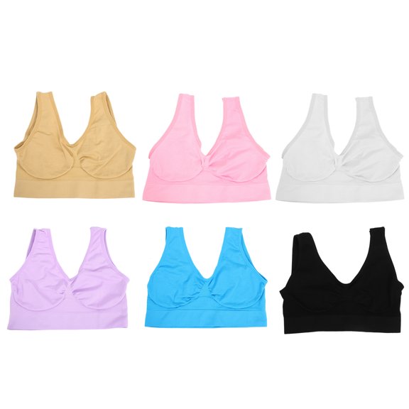 CYLINDSOME 6Pcs Sports Bra Elastic Underwear Nylon Yoga Running Bra Fitness Underwear for Women