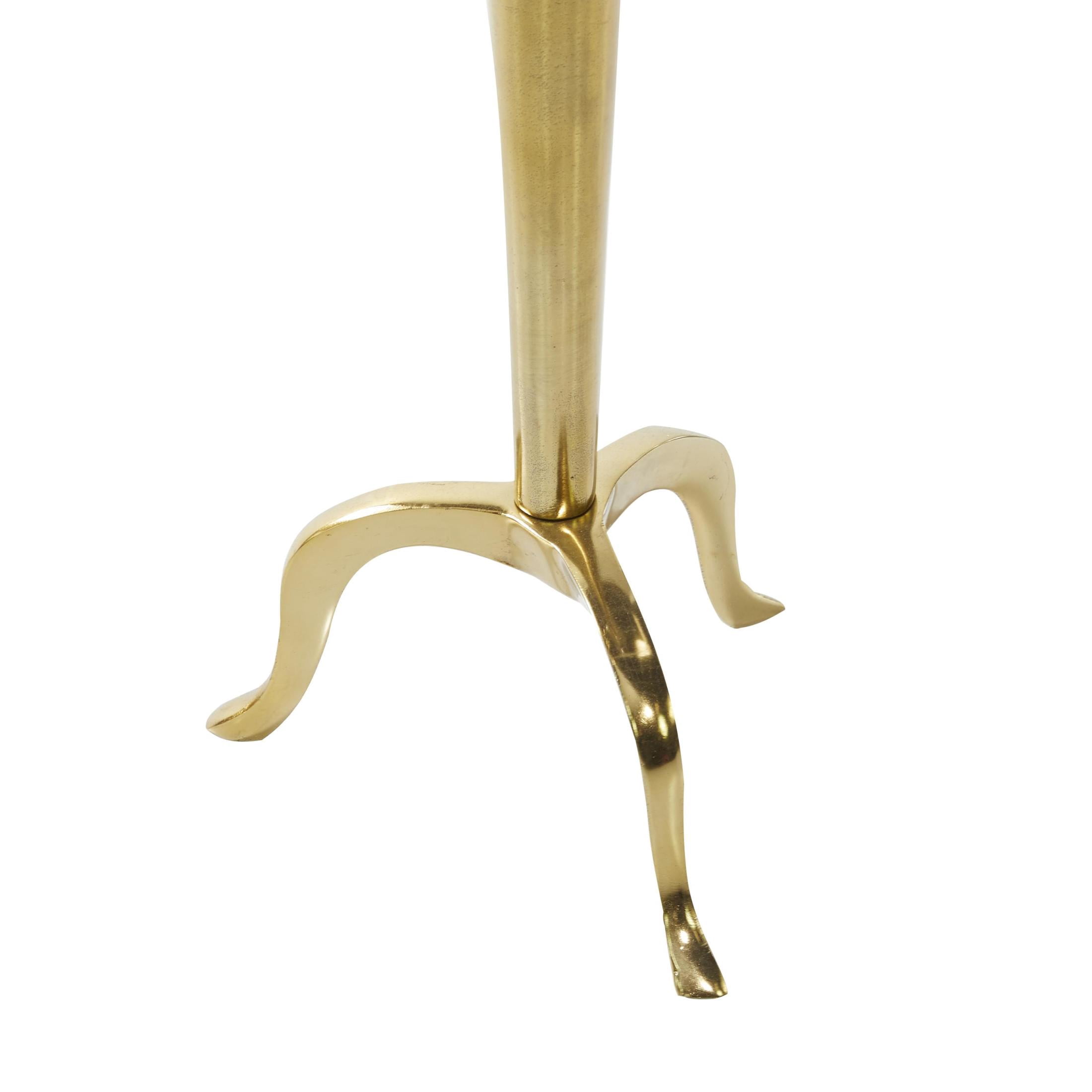 DecMode Gold Aluminum Metal Single Candle Hurricane Lamp