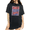 Black, variant on Women's Vintage Pink Stripe Frame Soccer Goal Net Footy Mom Snack Overtime Joke Graphic Short Sleeve T-Shirts Black Tops